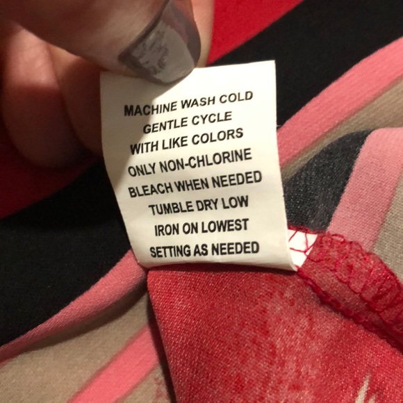 Notations Long Sleeve Red High Low ButtonDown Top - Picture 8 of 8